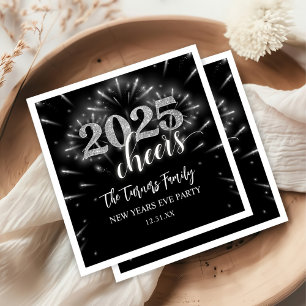 New Year's Eve Party Silver & Black Napkins