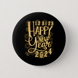 New Years Eve Party Supplies 123123 Happy New Button