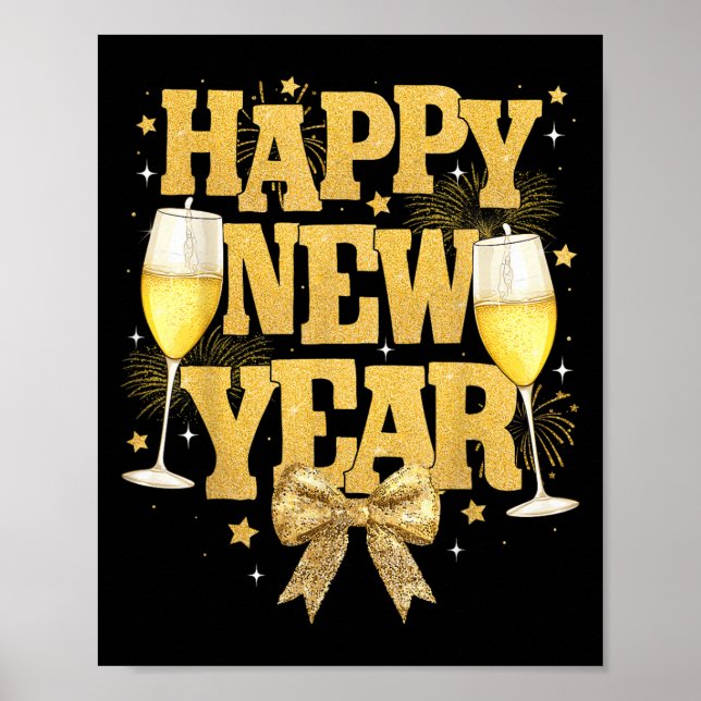 New Years Eve Party Supplies 2025 Happy New Year F Poster (Front)