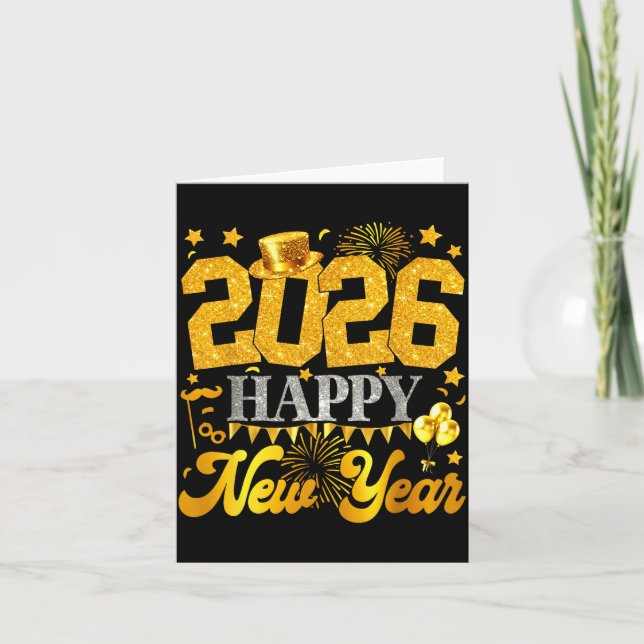New Years Eve Party Supplies 2026 Happy New Year F Card (Front)