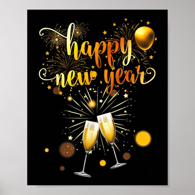 New Years Eve Party Supplies 2026 Happy New Year F Poster (Front)