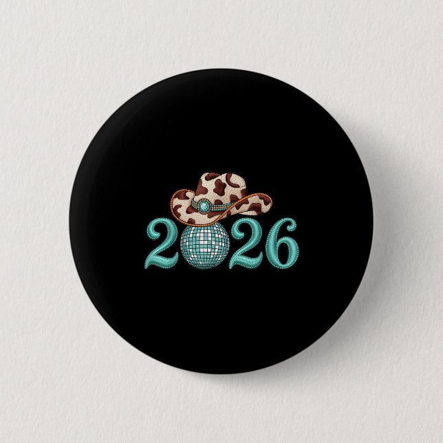New Years Eve Party Supplies 2026 Western Nk Cowgi Button (Front)