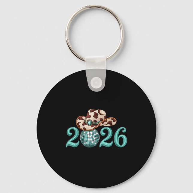 New Years Eve Party Supplies 2026 Western Nk Cowgi Keychain (Front)