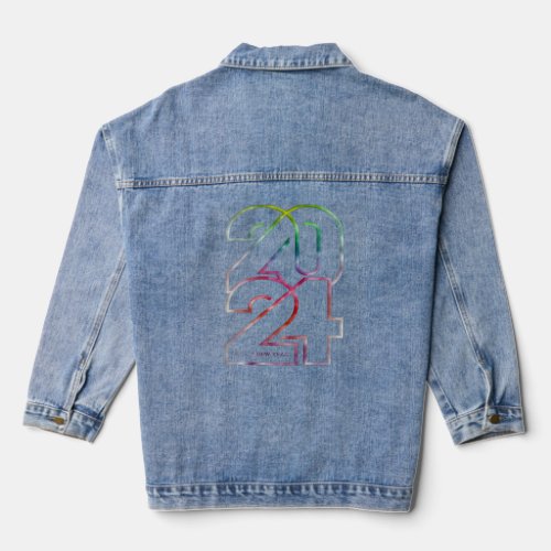 New Years Eve Party Supplies colorful 2024 Happy N Denim Jacket