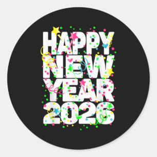 New Years Eve Party Supplies Kids Nye 2026 Happy N Classic Round Sticker