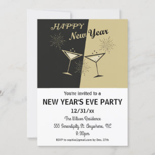 New Years Eve Party Vintage Cheers Invitation
