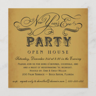 New Year's Eve Party Vintage Invitations