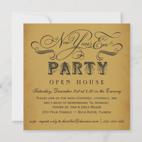 New Years Eve Party Vintage Invitations