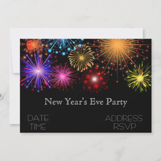 New Year's Eve party with fireworks Invitation (Front)