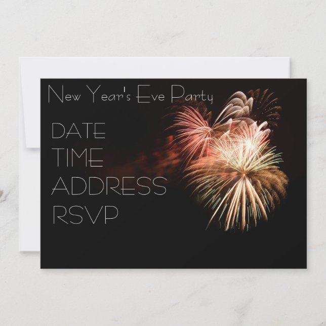 New Year's Eve party with fireworks Invitation (Front)