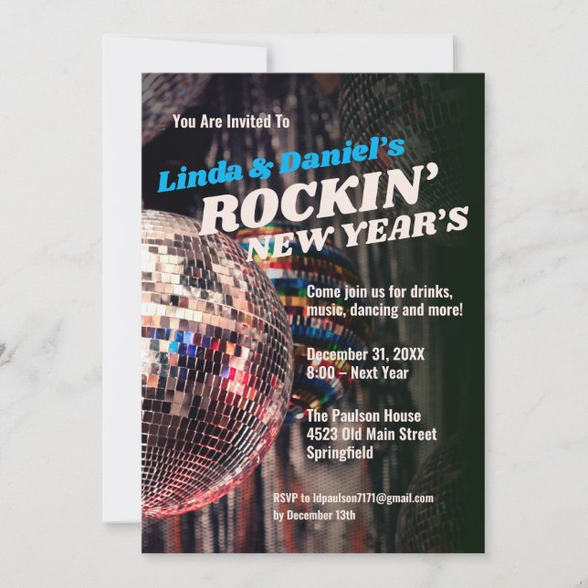 New Years Eve Retro Invitation (Front)