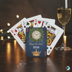 New Year's Eve Royal Clock & Crown Custom Poker Cards