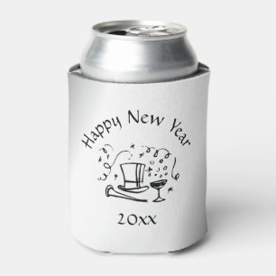 New Years Eve Silver Dated Can Cooler
