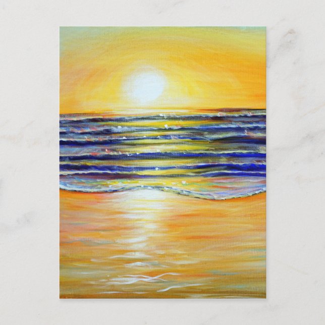 New Year's Eve Sunset Painting Holiday Postcard (Front)