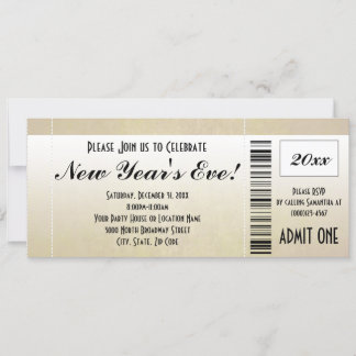 New Year's Eve Ticket Invitation
