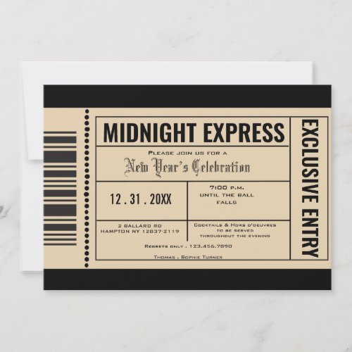 New Years Eve Ticket Invitations Party