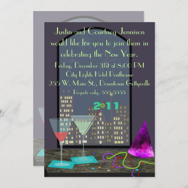 New Year's Eve Window Invitation (Front/Back)