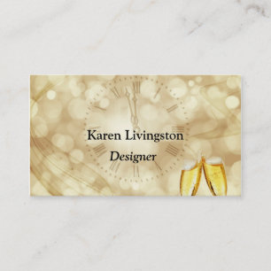 New Year's Eve with champagne glasses  Business Card