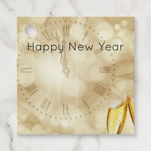 New Years Eve with champagne glasses  Favor Tags
