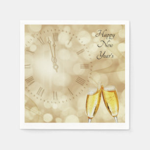 New Year's Eve with champagne glasses Napkins