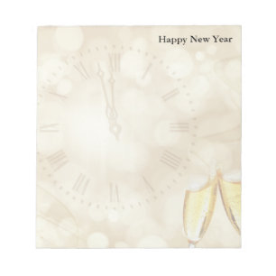 New Year's Eve with champagne glasses  Notepad
