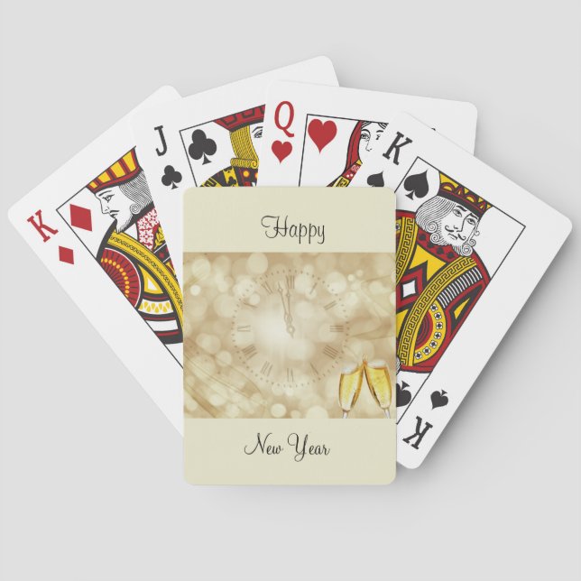 New Year's Eve with champagne glasses  Poker Cards (Back)