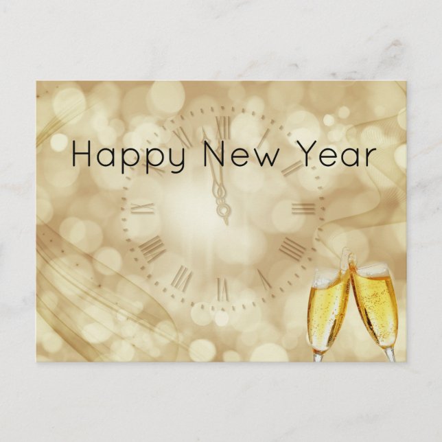 New Year's Eve with champagne glasses    Postcard (Front)