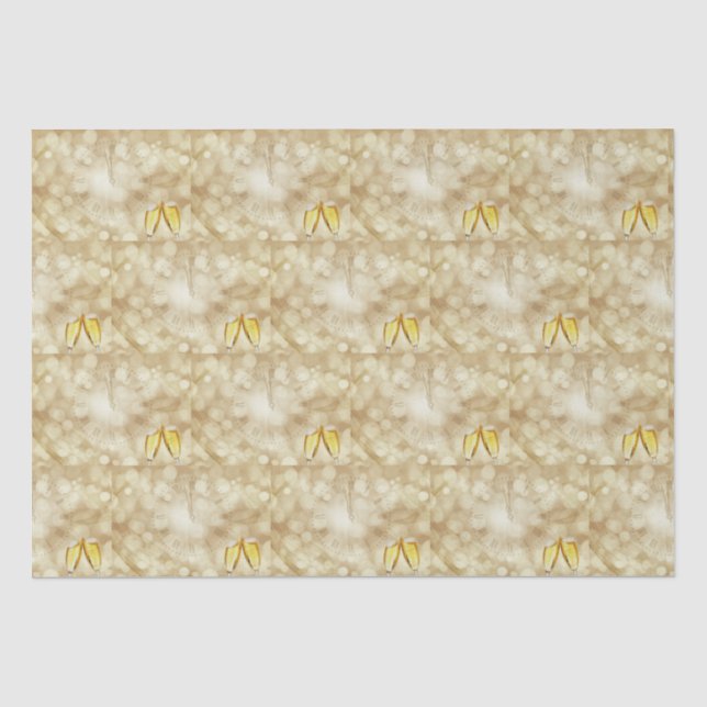 New Year's Eve with champagne glasses   Tissue Paper (Front)