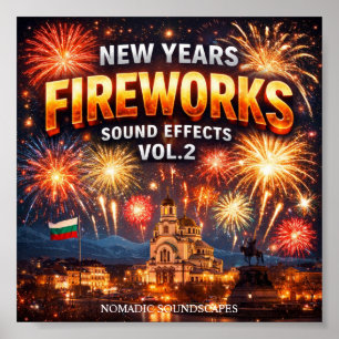 New Years Fireworks Sound Effects Album Cover Poster