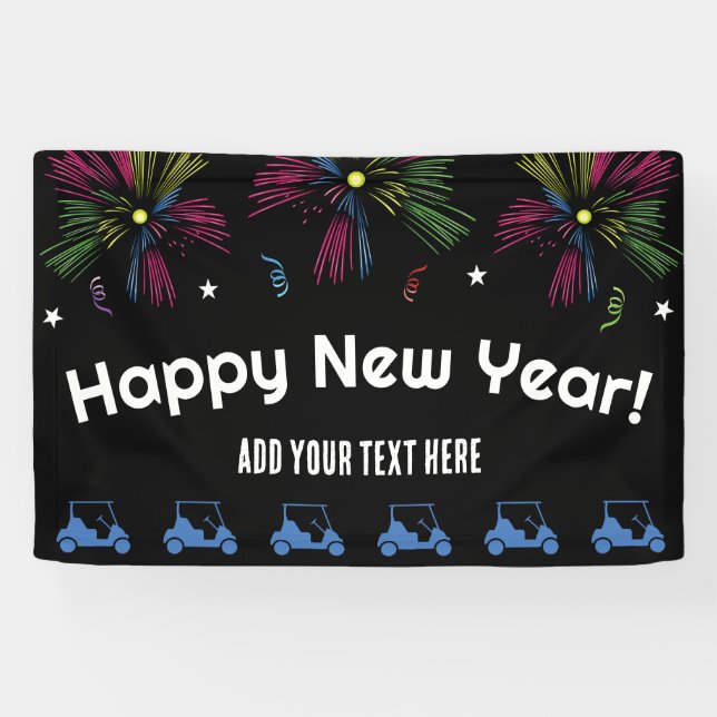 New Years golf cart parade banner (Horizontal)