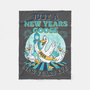 New Years Goose 2026 Celebration Fun  Fleece Blanket
