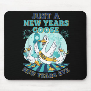 New Years Goose 2026 Celebration Fun  Mouse Pad