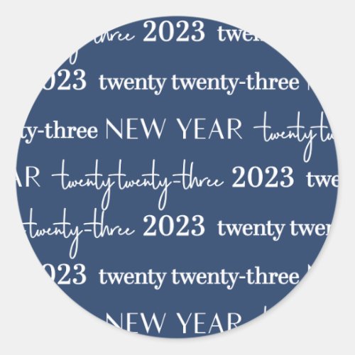 New Years Hanukkah Twenty Twenty_three Blue Classic Round Sticker