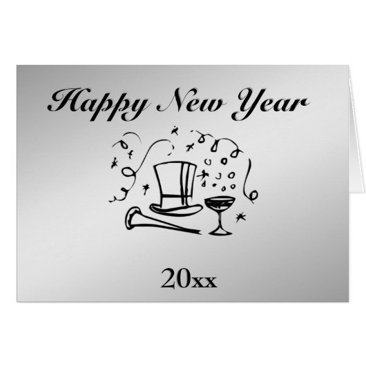 New Years Happy New Year with Year Cards (Front Horizontal)