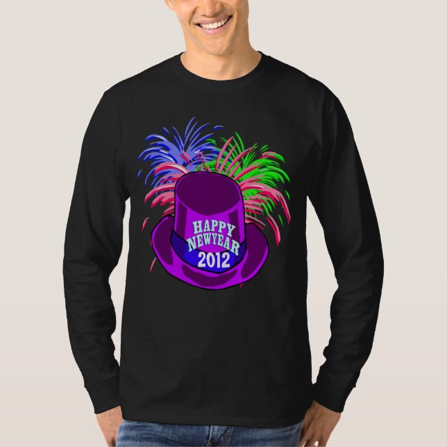 New Year's Hat And Fire Works Shirt (Front)