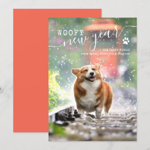 New Years Holiday Card Dog Photo