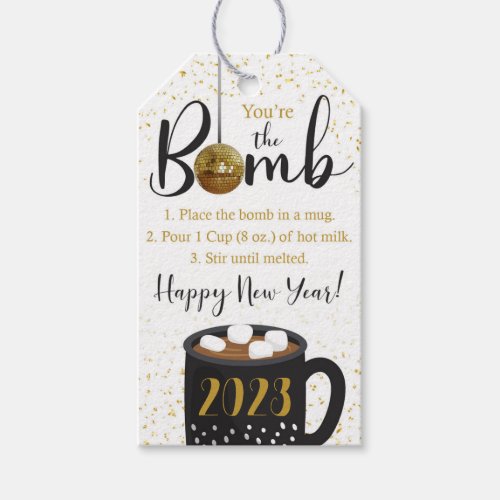 New Years Hot Chocolate Bomb Tag 2023 Hot Cocoa  Gift Tags