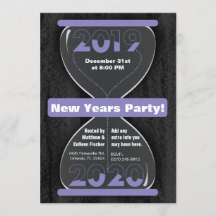 New Years Hourglass Party Invitation