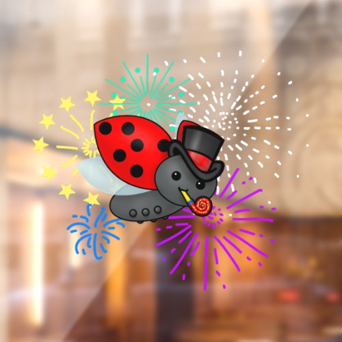 New Years Ladybug Window Cling