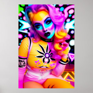 New Year's Love Cyborg R-10 Ken Gage Retrowave Poster