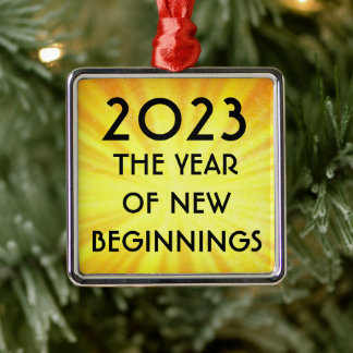 New Years New Beginnings 2023 Metal Ornament
