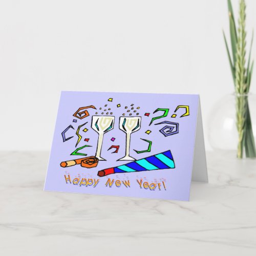 New Years Noise Makers Holiday Card