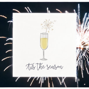 New Years Party Champagne Sparkler Napkins