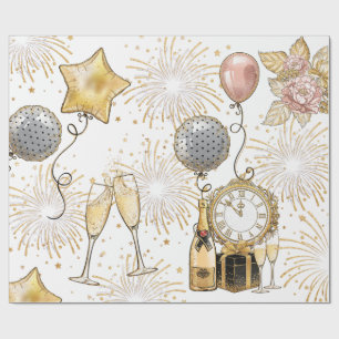New Year's Party Gift Wrapping Paper