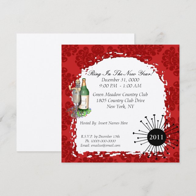 New Years Party Invitation (Front/Back)