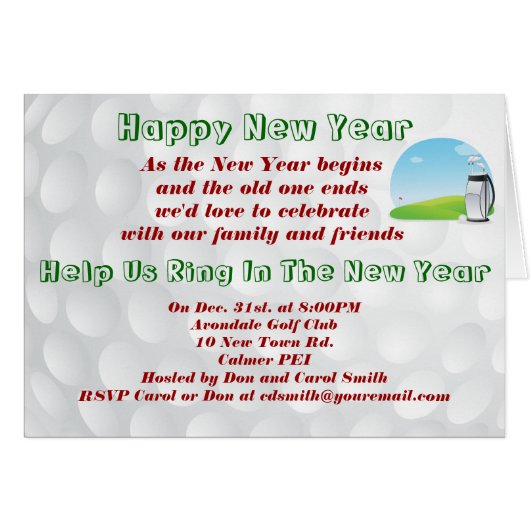 New Years Party note card. Cards (Front Horizontal)