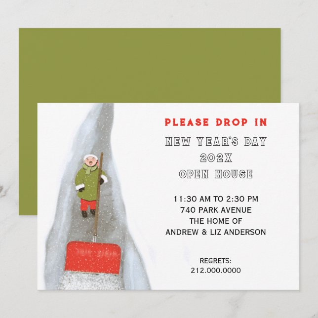 New Year's Party Open House Invitation (Front/Back)