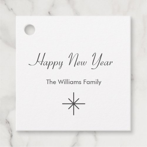 New Years Party Simple Snowflake Retro  Favor Tags