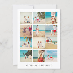 NEW YEAR'S PHOTO CARD Modern Minimalist Grid