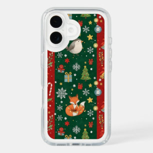 New Year's print, bear, Christmas tree, fox, bird, iPhone 16 Case